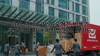 이사 서비스 후기: 숨겨진 비용과 추가요금, 피해 예방법 완벽 가이드
